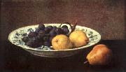 Stilleben mit Weintrauben und Birnen, Otto Scholderer